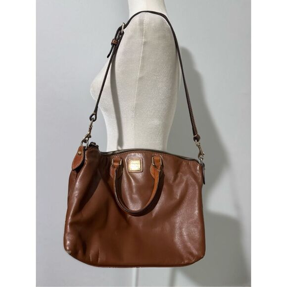 Dooney & Bourke Brown smooth leather satchel bag - Picture 1 of 14